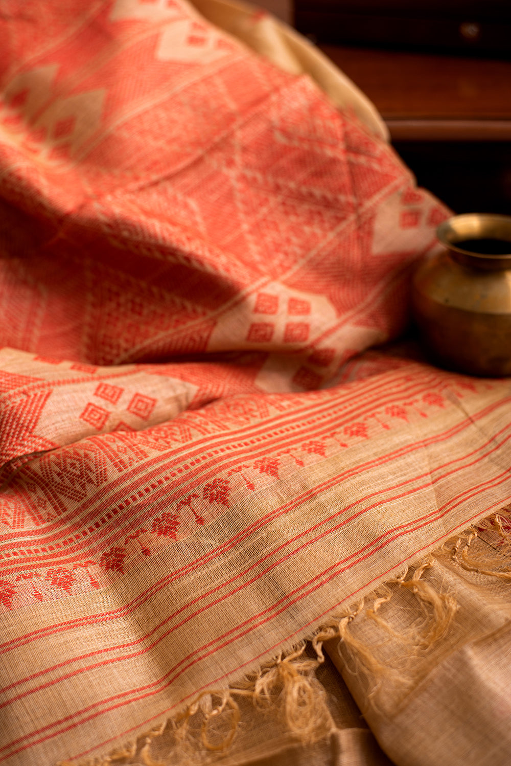 Red Assam Muga Silk