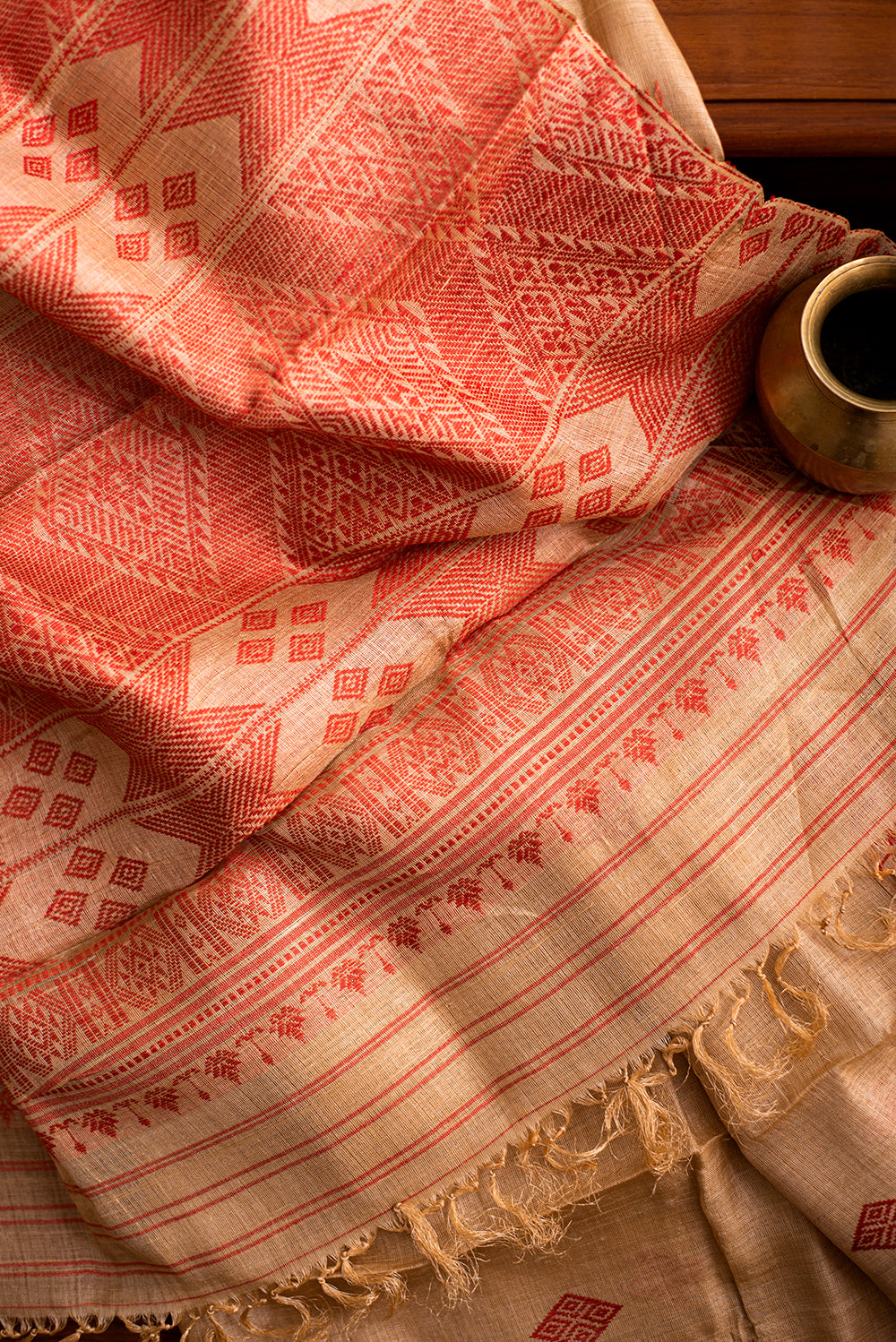 Red Assam Muga Silk
