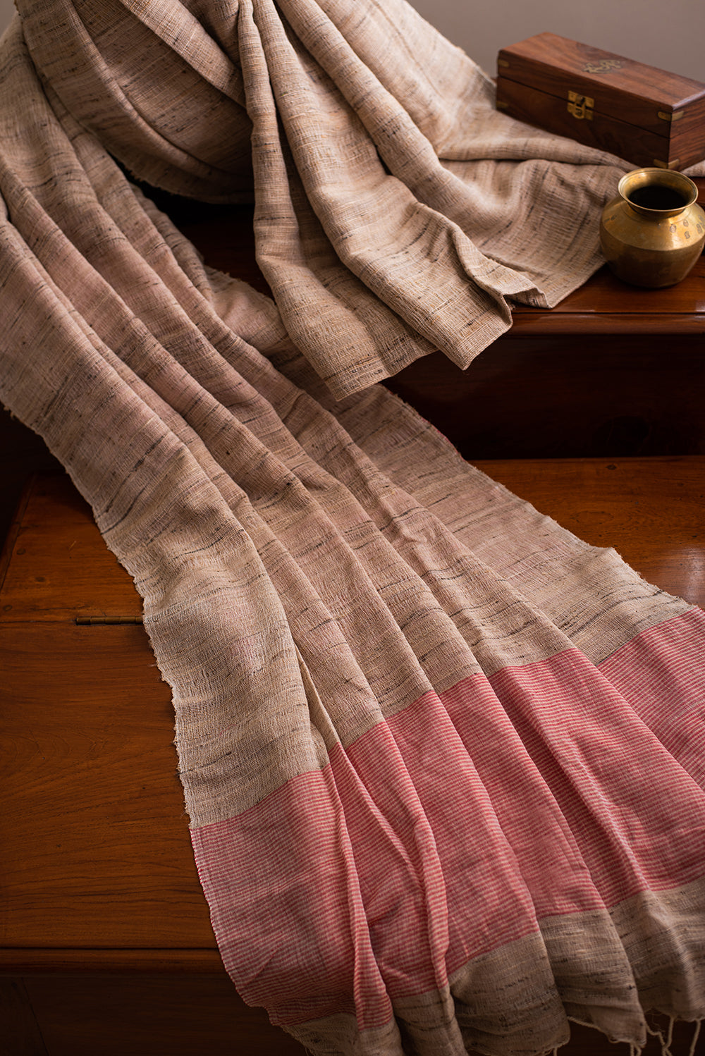 Red Khadi Silk