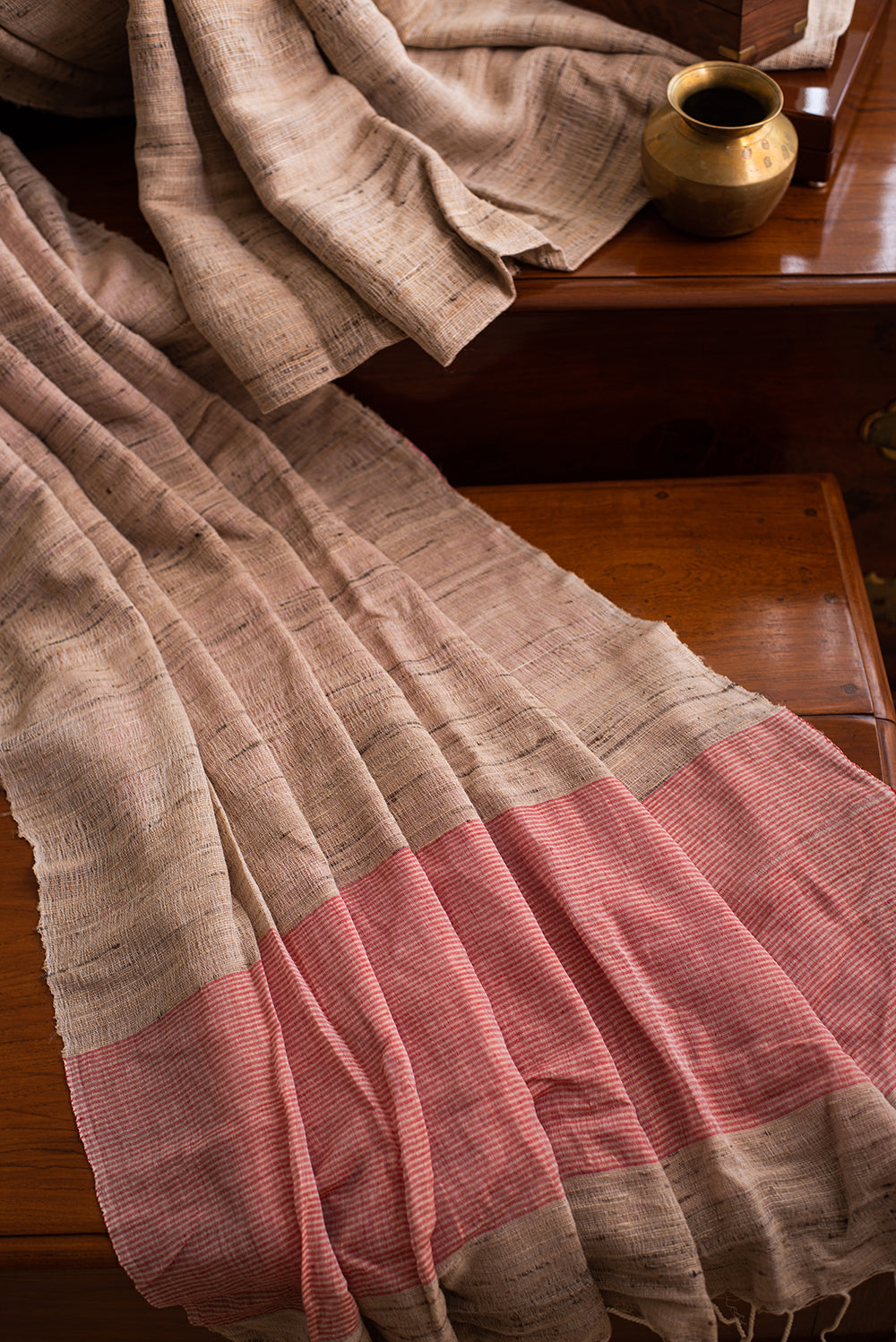 Red Khadi Silk