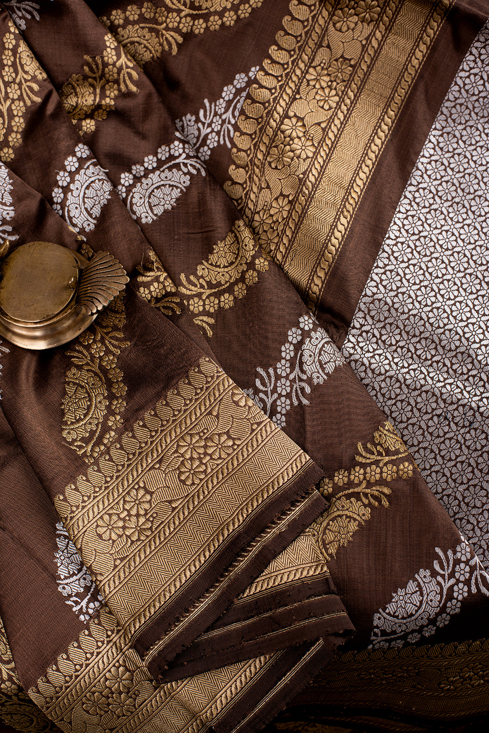 Brown Katan Silk Benarasi