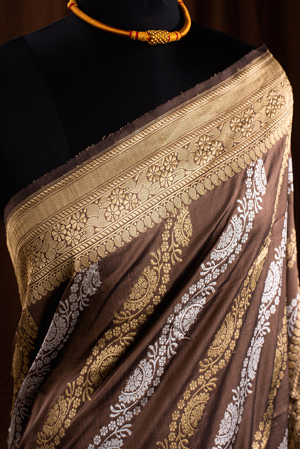 Brown Katan Silk Benarasi