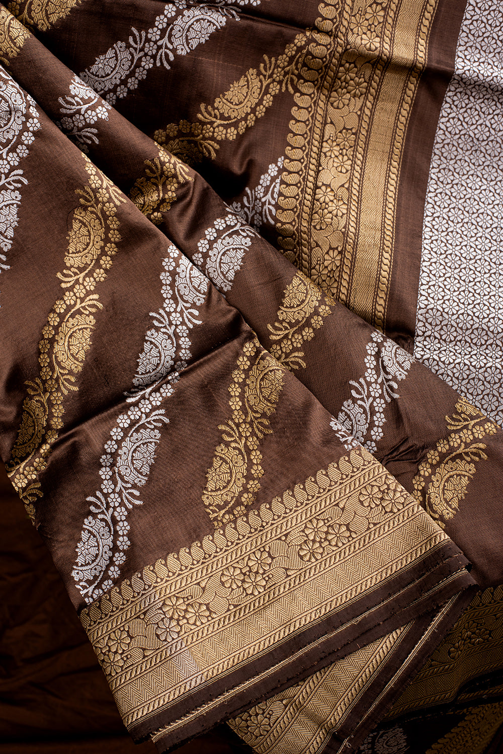 Brown Katan Silk Benarasi