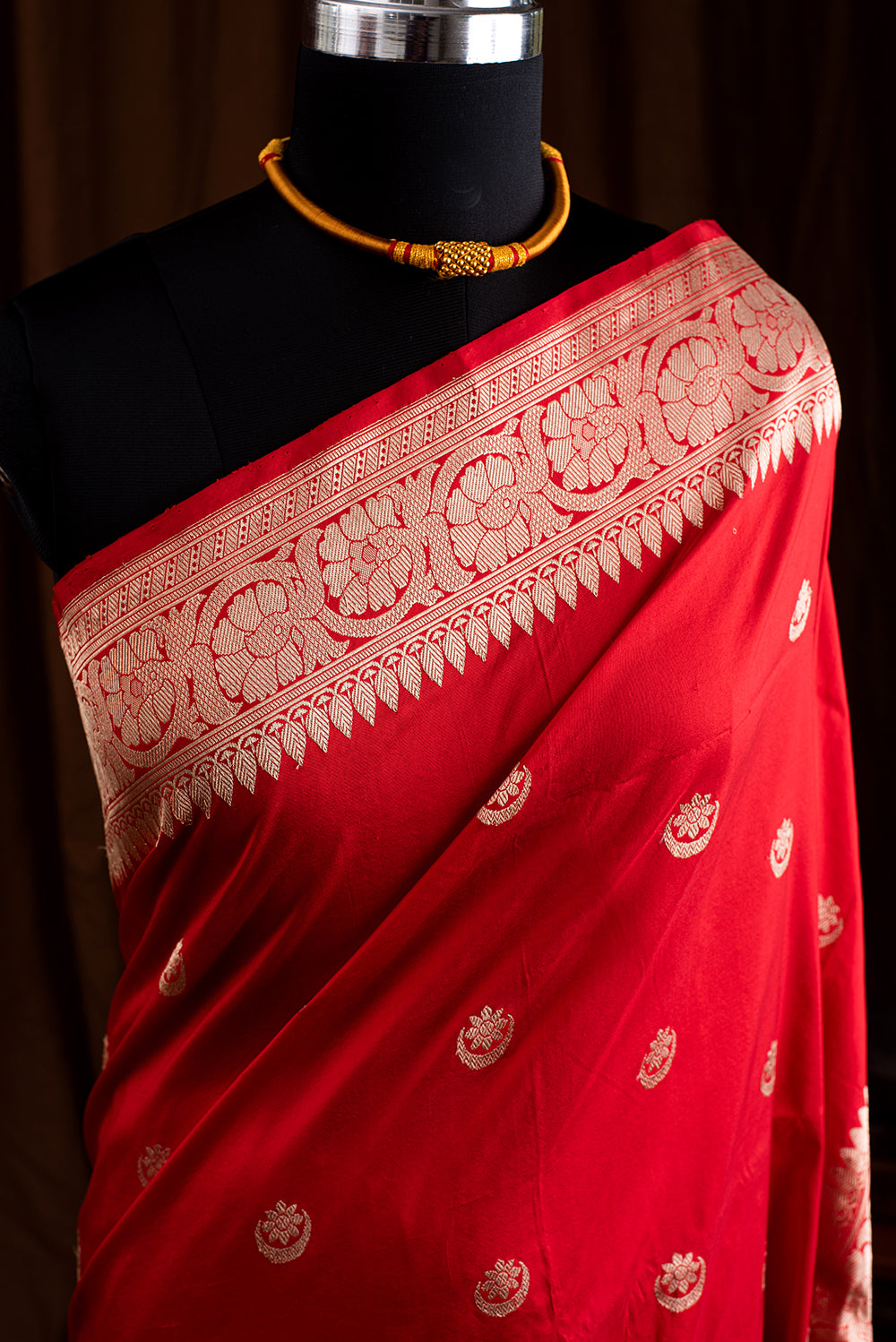 Red Katan Silk Benarasi