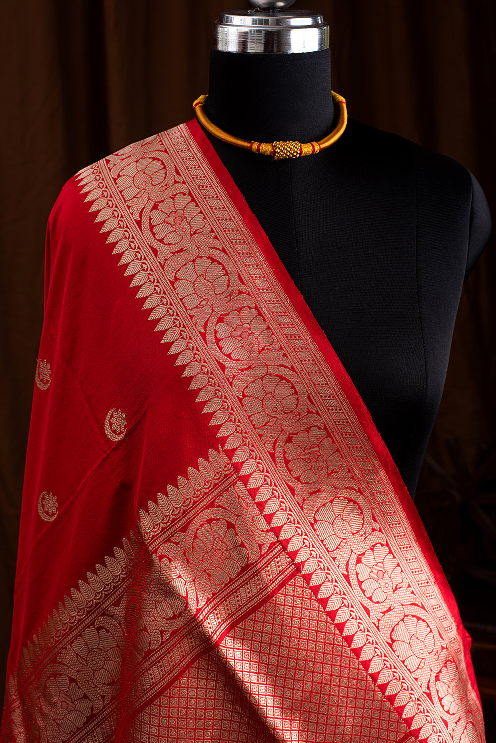 Red Katan Silk Benarasi