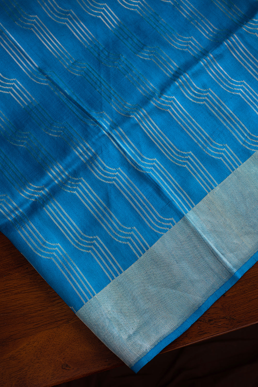 Turquoise Blue Katan Silk Benarasi