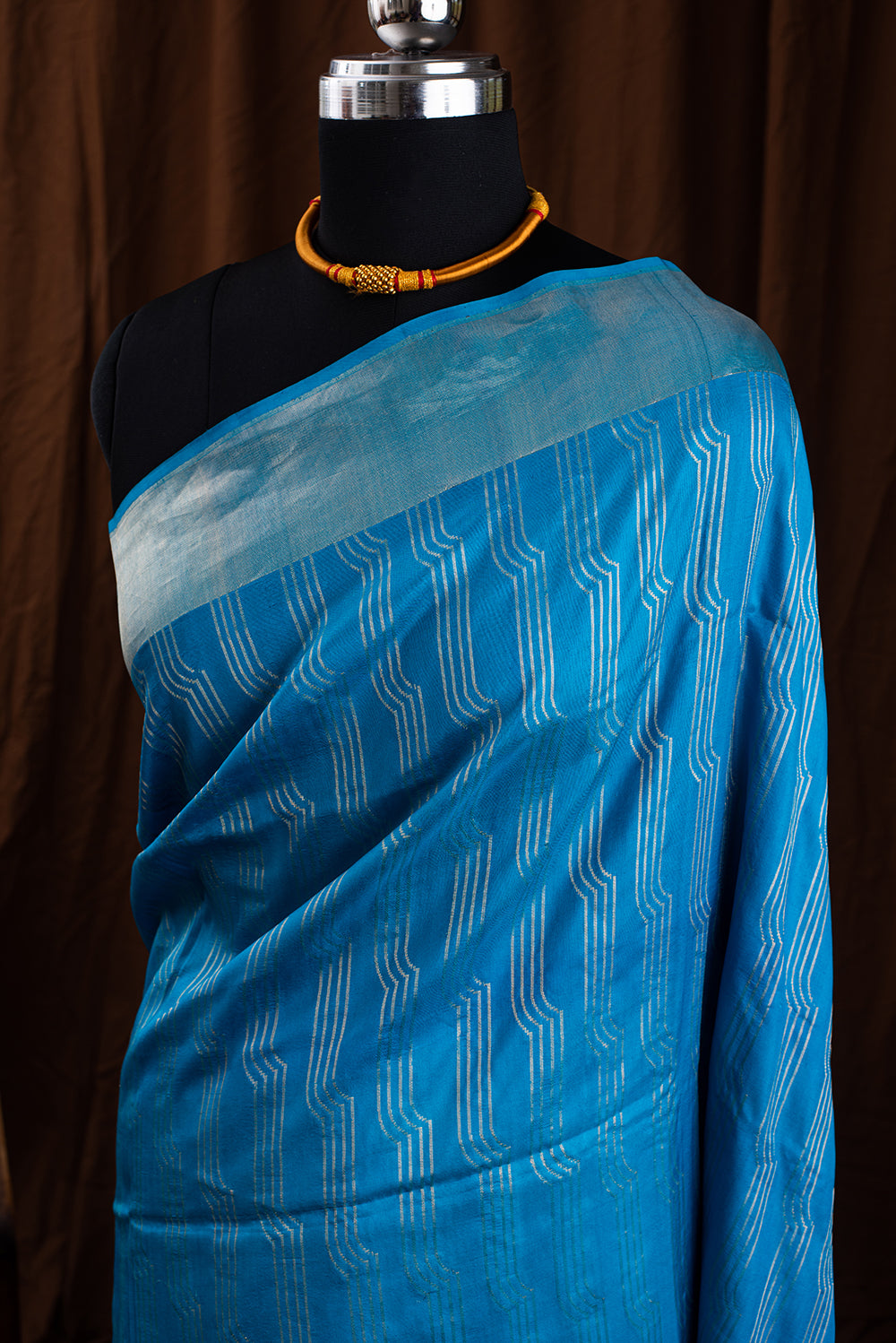 Turquoise Blue Katan Silk Benarasi