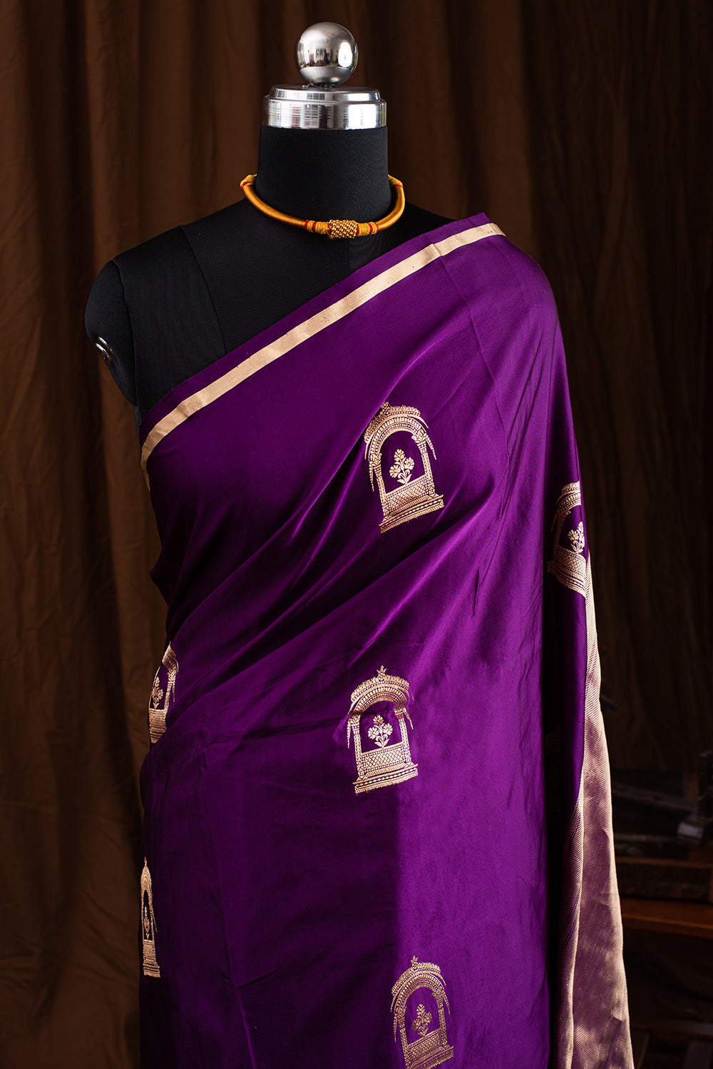 Royal Purple Mashru Silk Benarasi