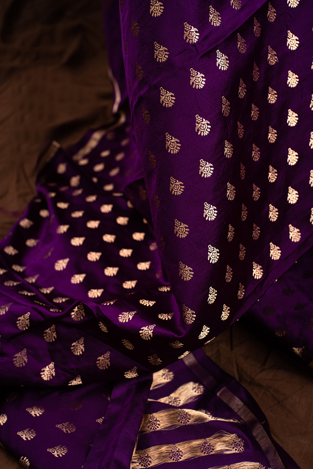 Royal Purple Mashru Silk Benarasi
