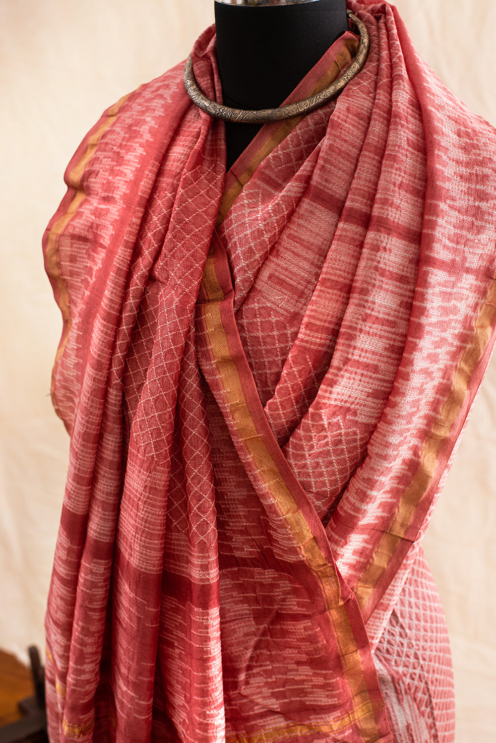 Pink Chanderi Cotton Shibori