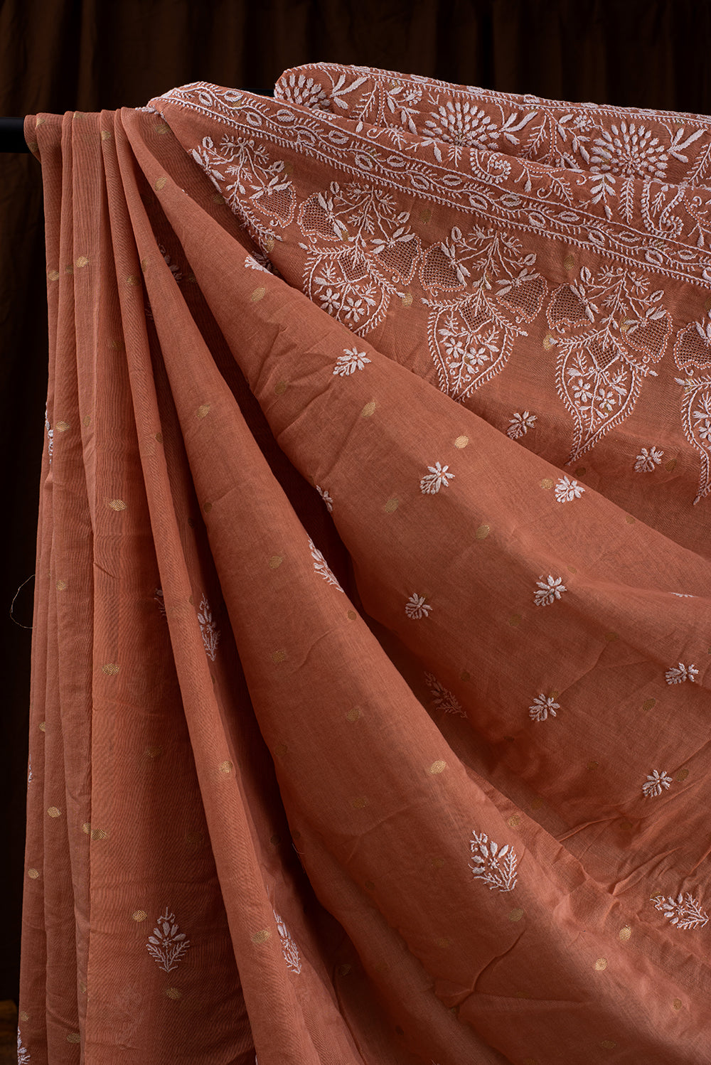 Brown Chanderi Chikankari