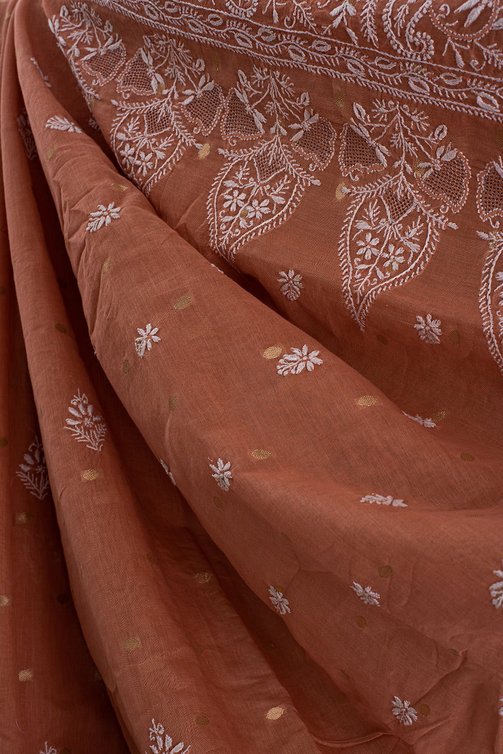 Brown Chanderi Chikankari