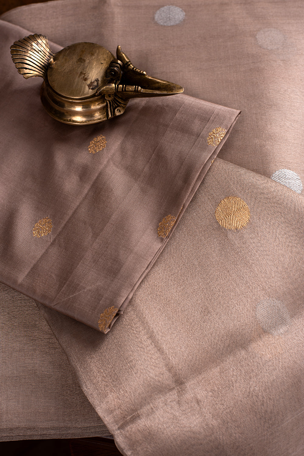Gold Katan Silk & Tissue Benarasi