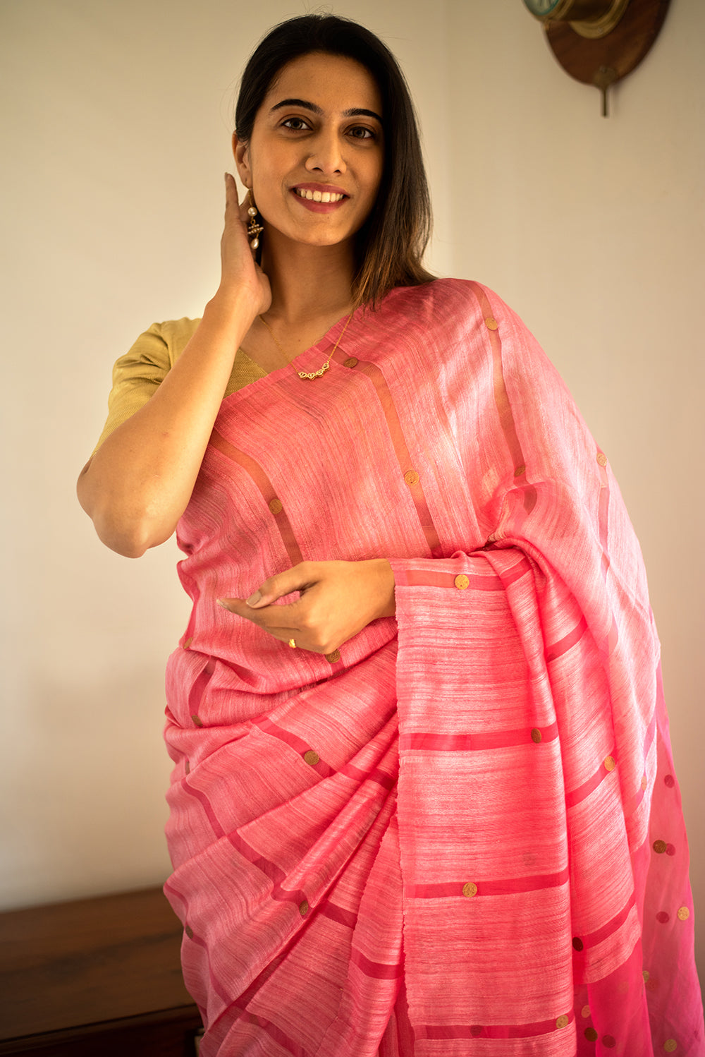 Fuschia Pink Bengal Linen & Gicha