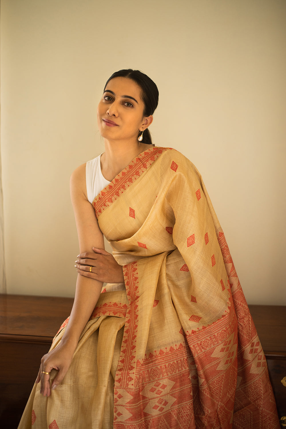 Red Assam Muga Silk