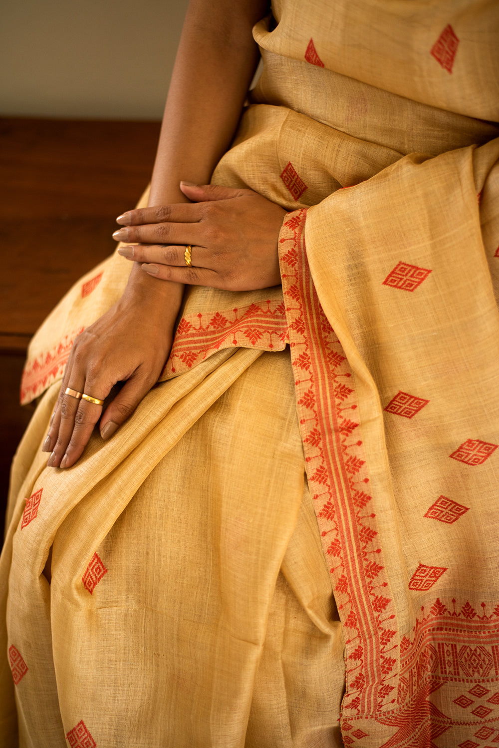 Red Assam Muga Silk
