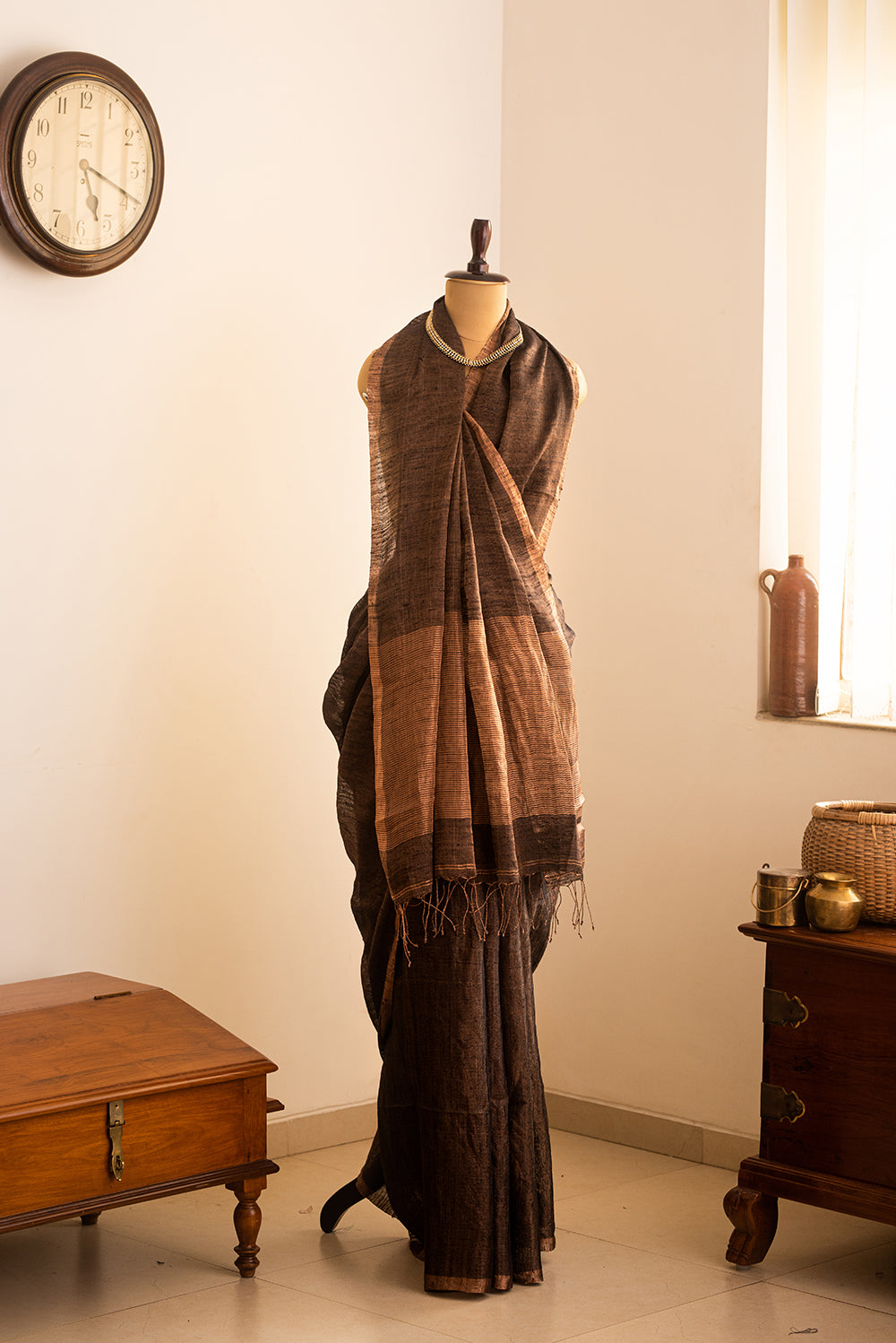 Black & Copper Bengal Linen