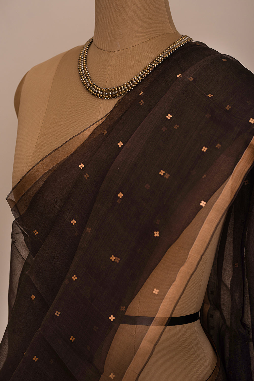 Brown Bengal Linen Jamdani