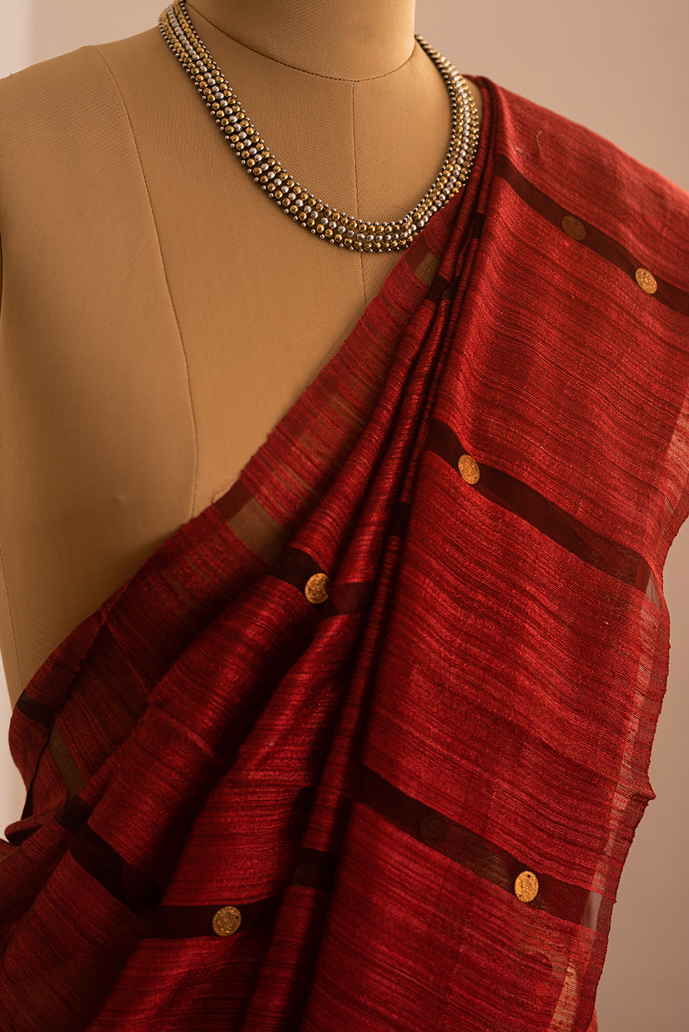 Maroon Bengal Linen & Gicha