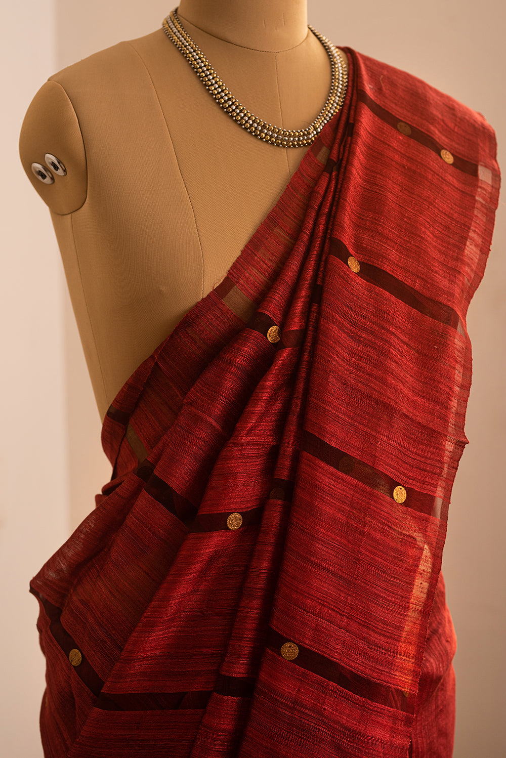 Maroon Bengal Linen & Gicha