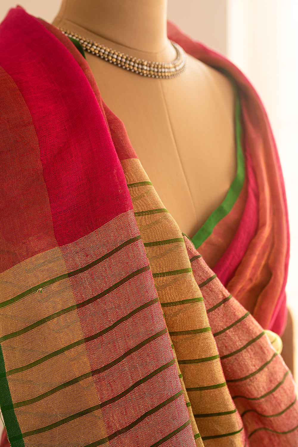 Pink & Gold Bengal Linen