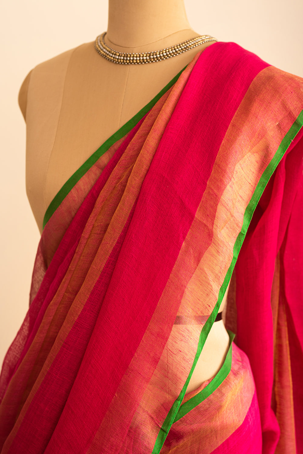 Pink & Gold Bengal Linen