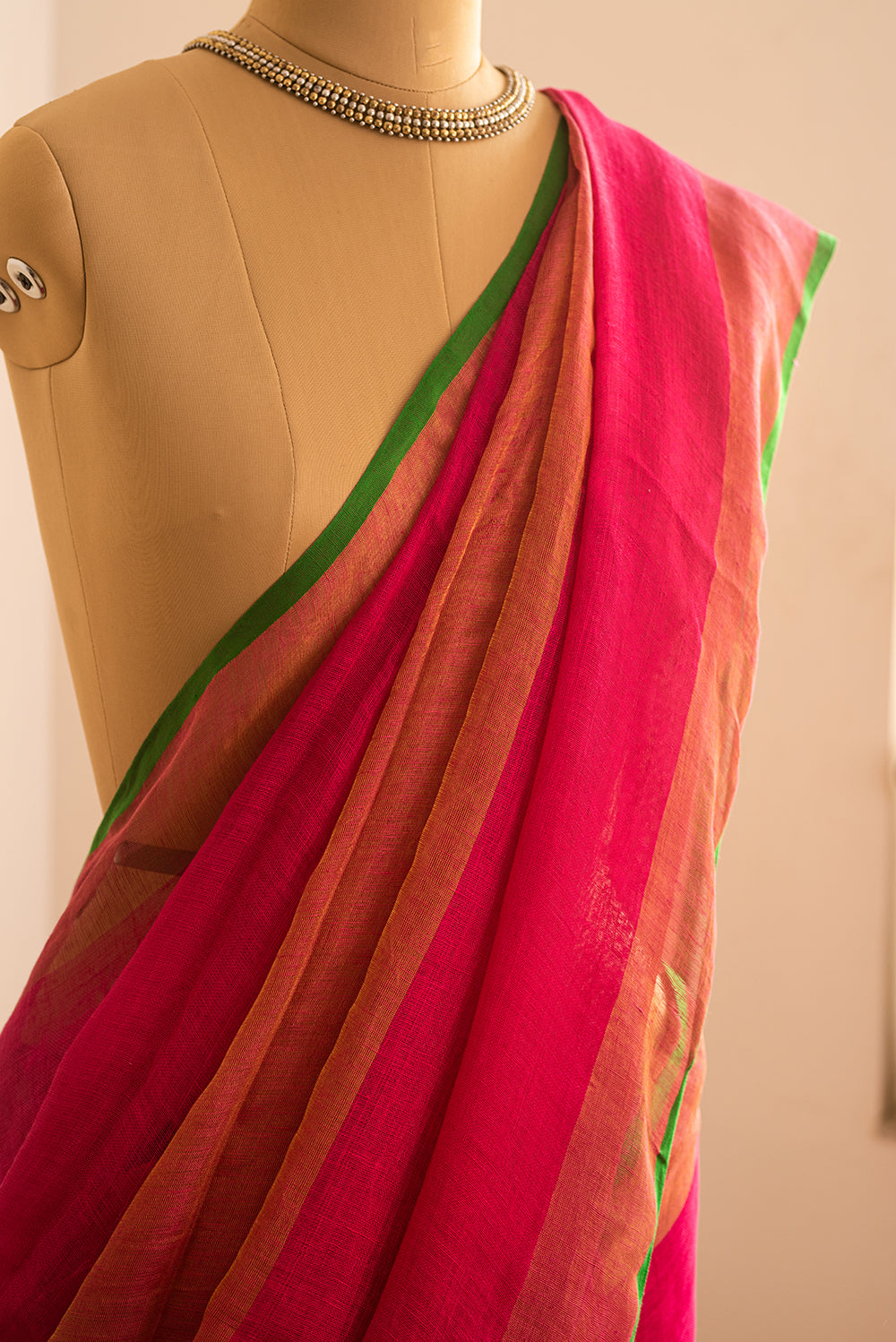 Pink & Gold Bengal Linen