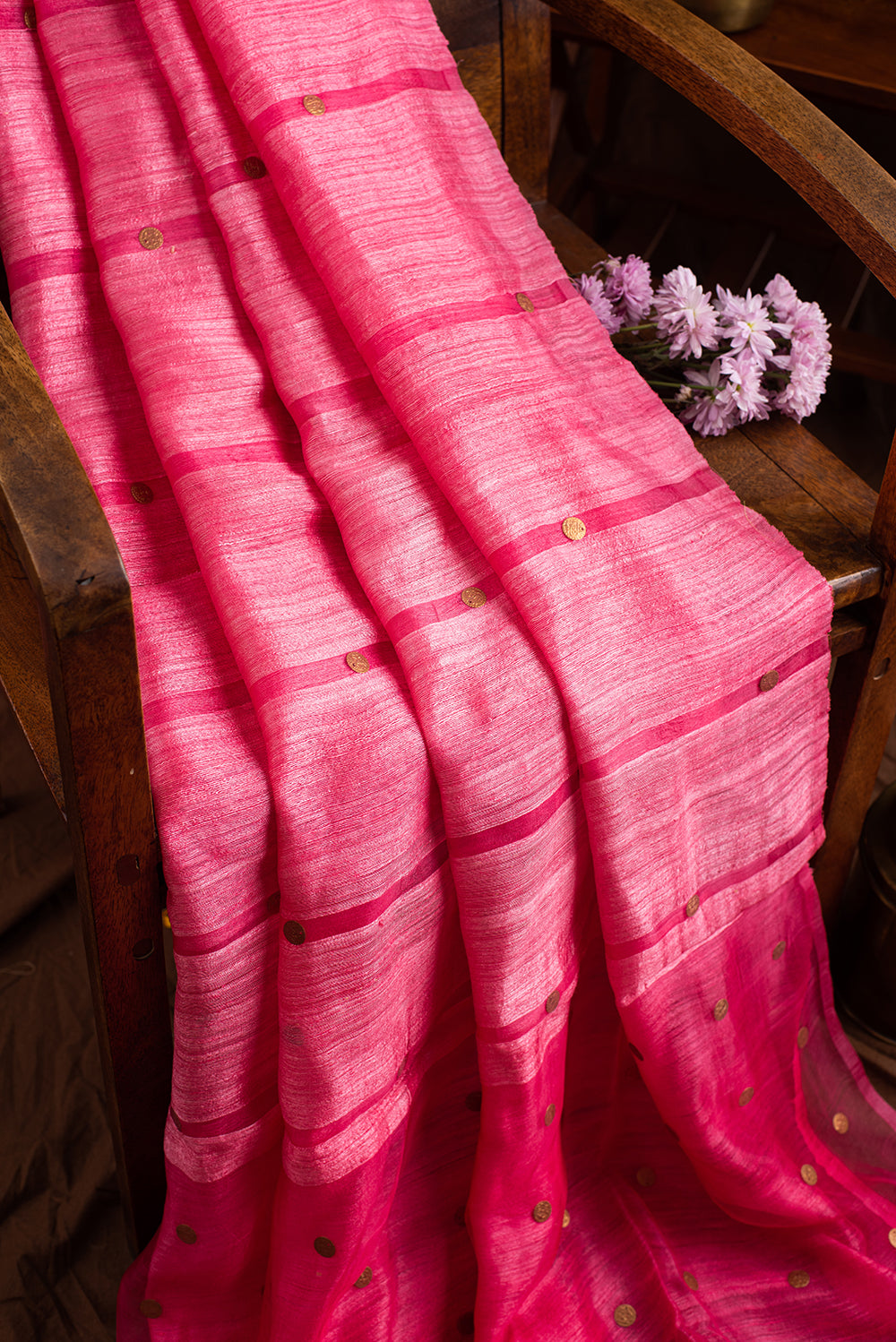 Fuschia Pink Bengal Linen & Gicha