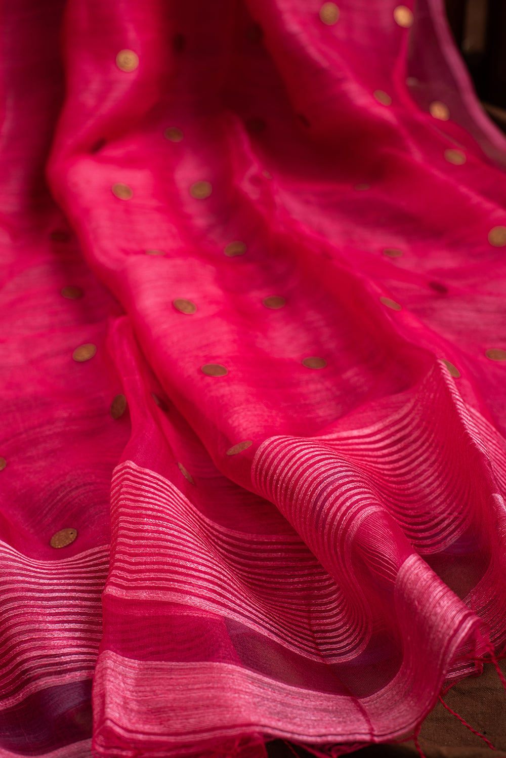Fuschia Pink Bengal Linen & Gicha