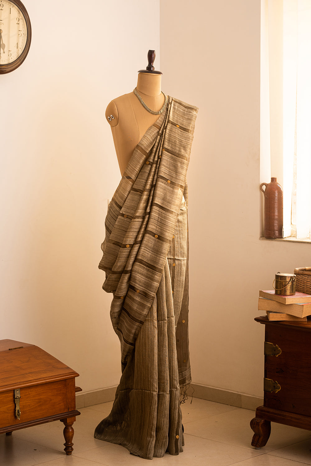 Olive Green Bengal Linen & Gicha