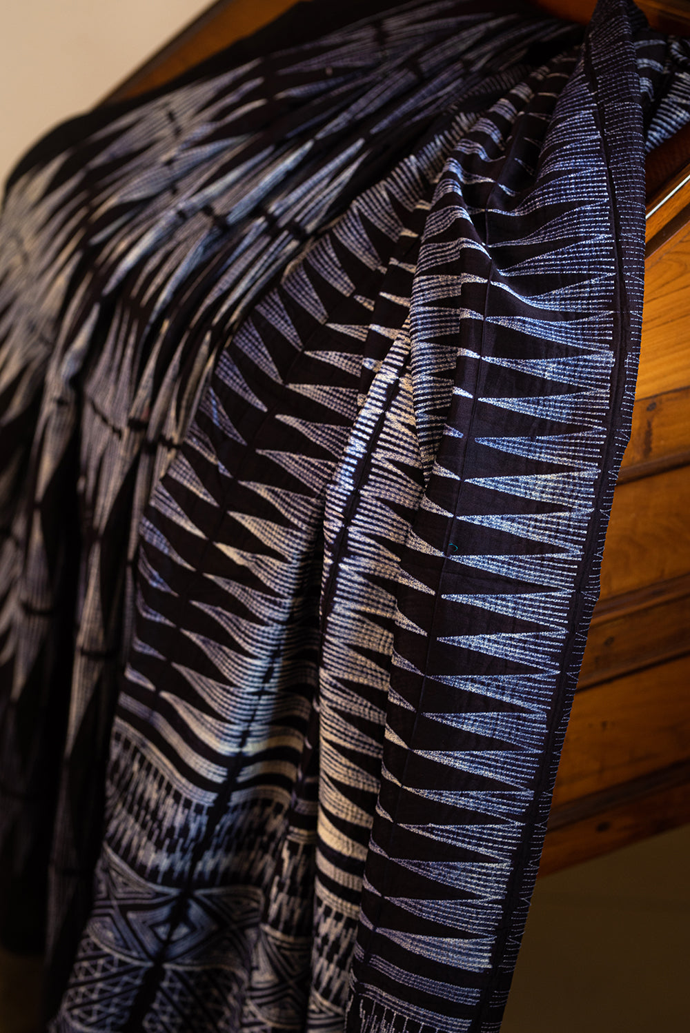 Black Chanderi Cotton Shibori