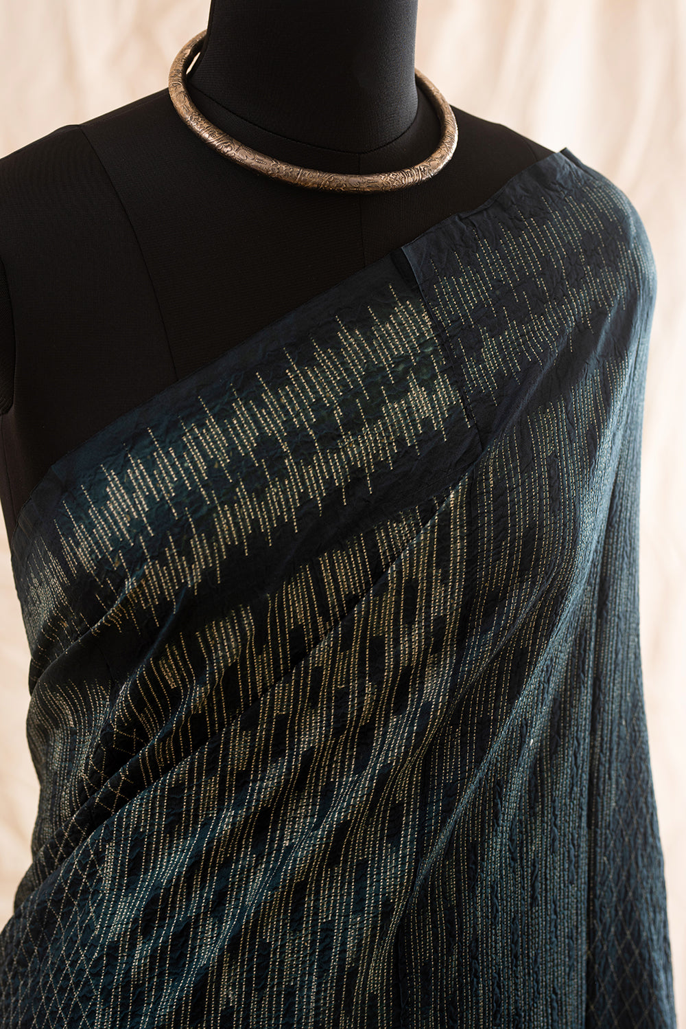 Green Mulberry Silk Shibori