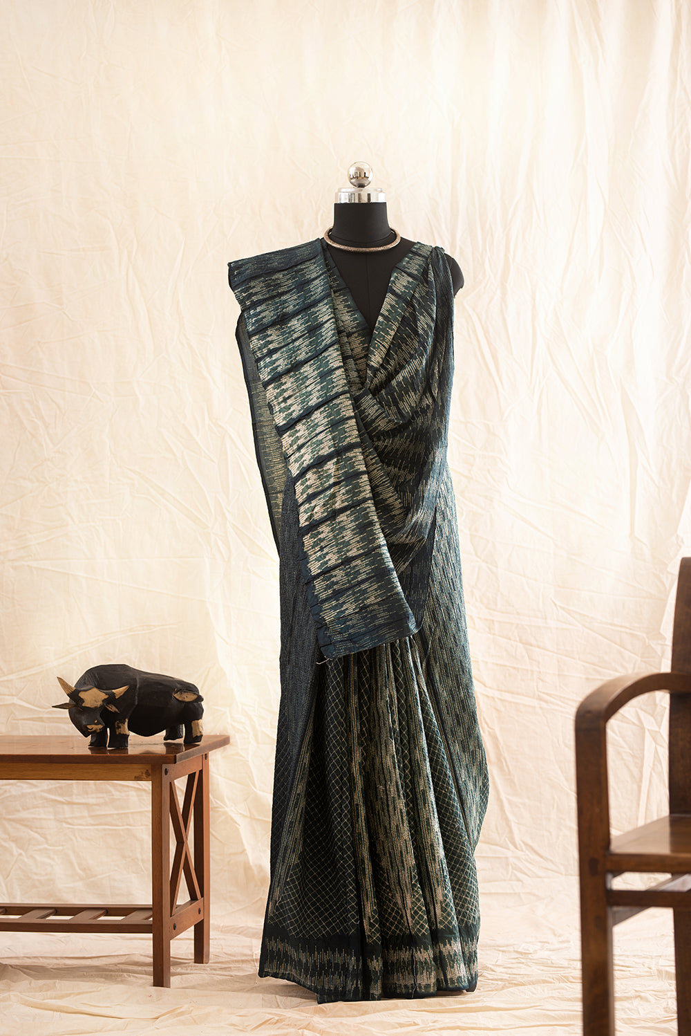 Green Mulberry Silk Shibori
