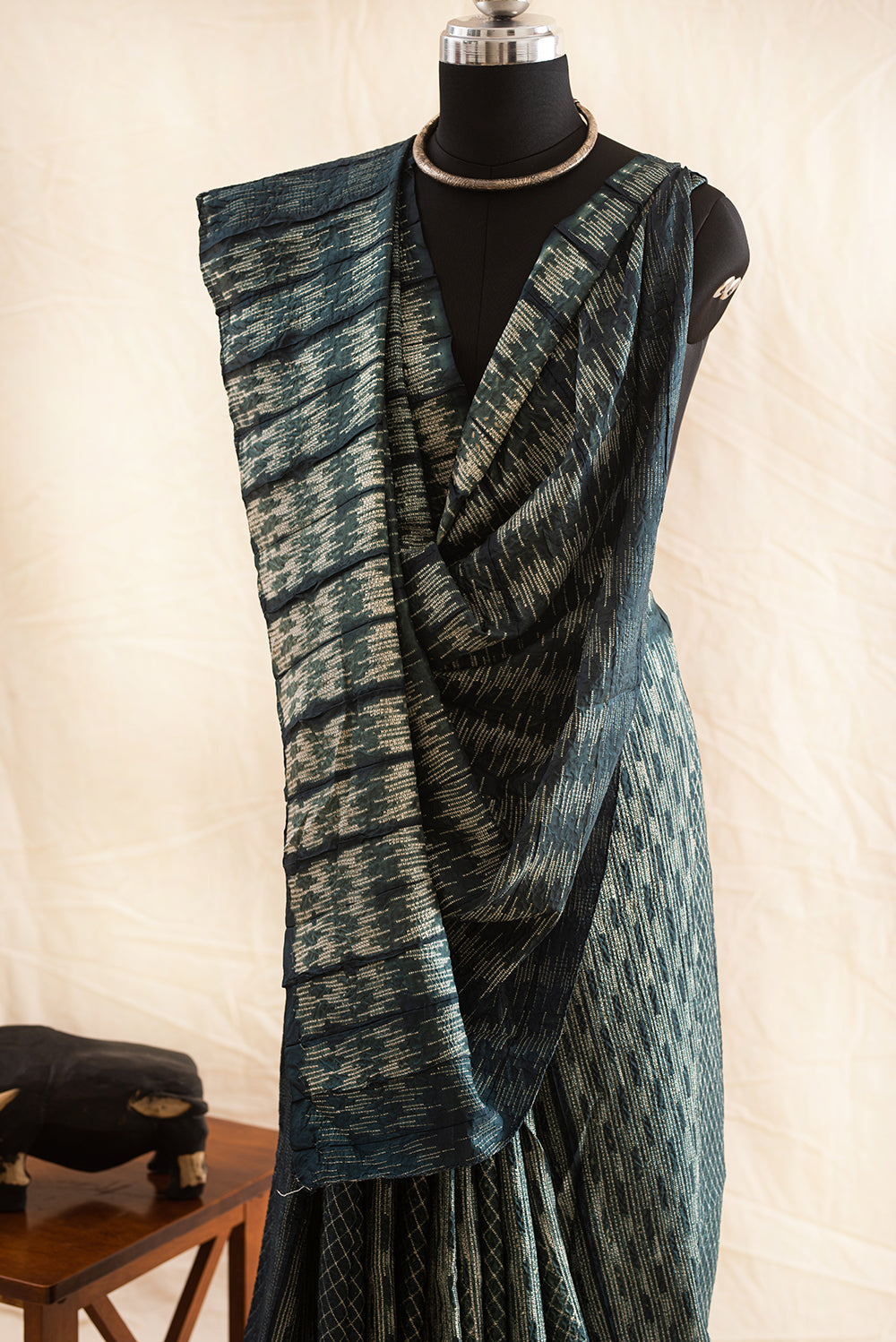 Green Mulberry Silk Shibori