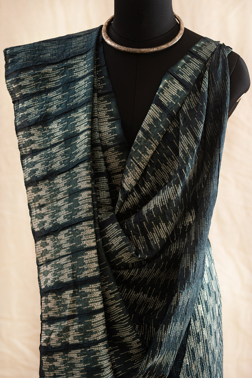 Green Mulberry Silk Shibori