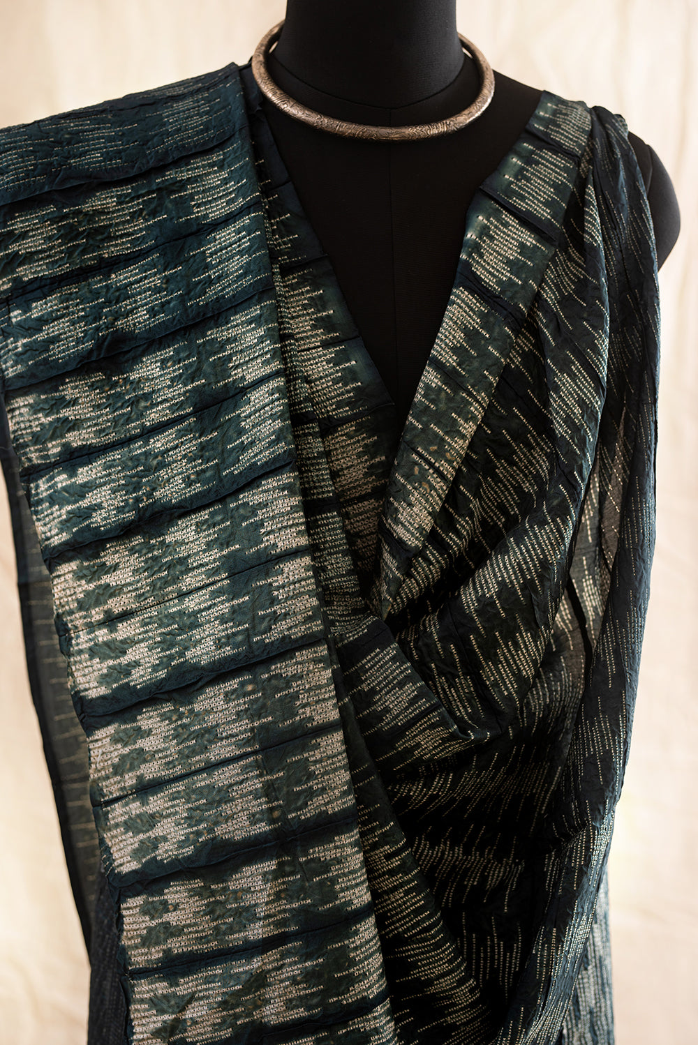 Green Mulberry Silk Shibori