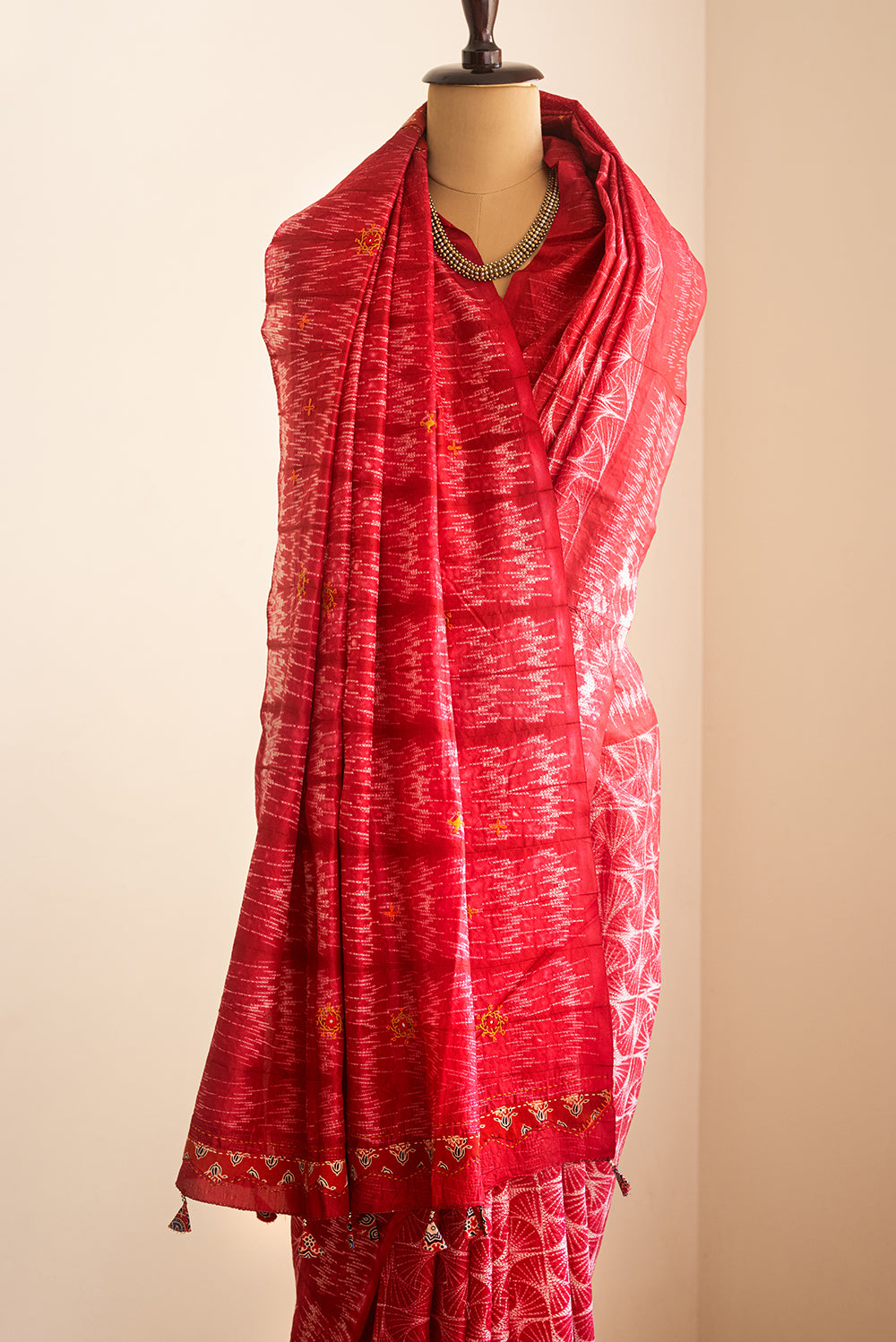 Red Shibori Silk