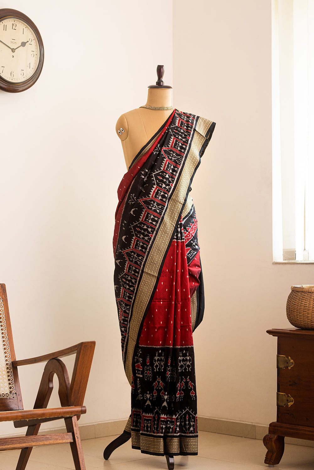 Black & Red Odisha Silk