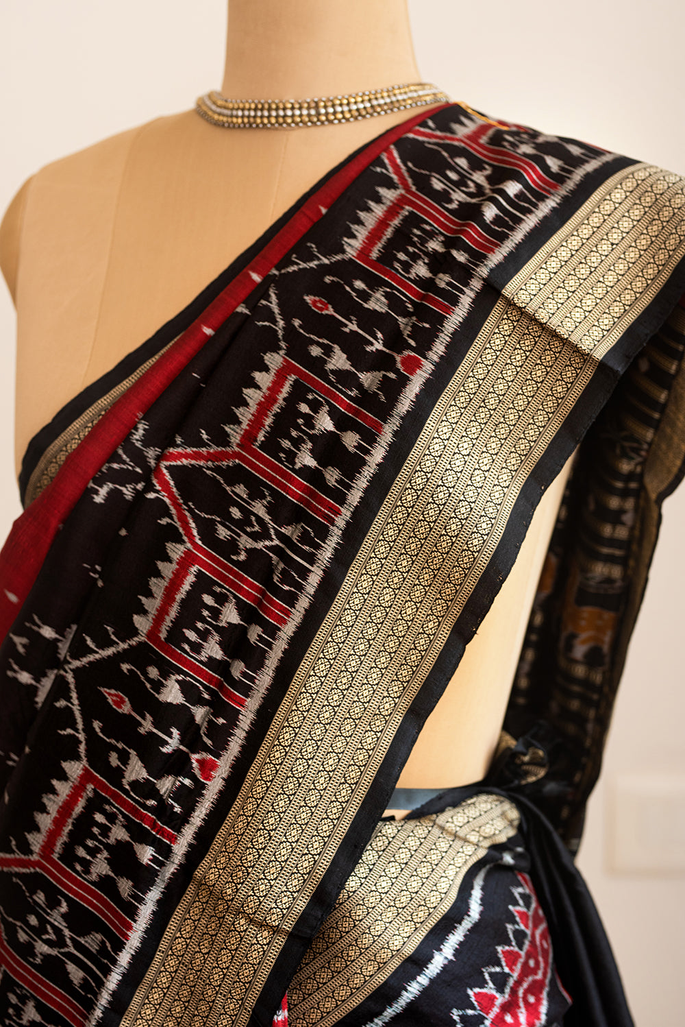 Black & Red Odisha Silk