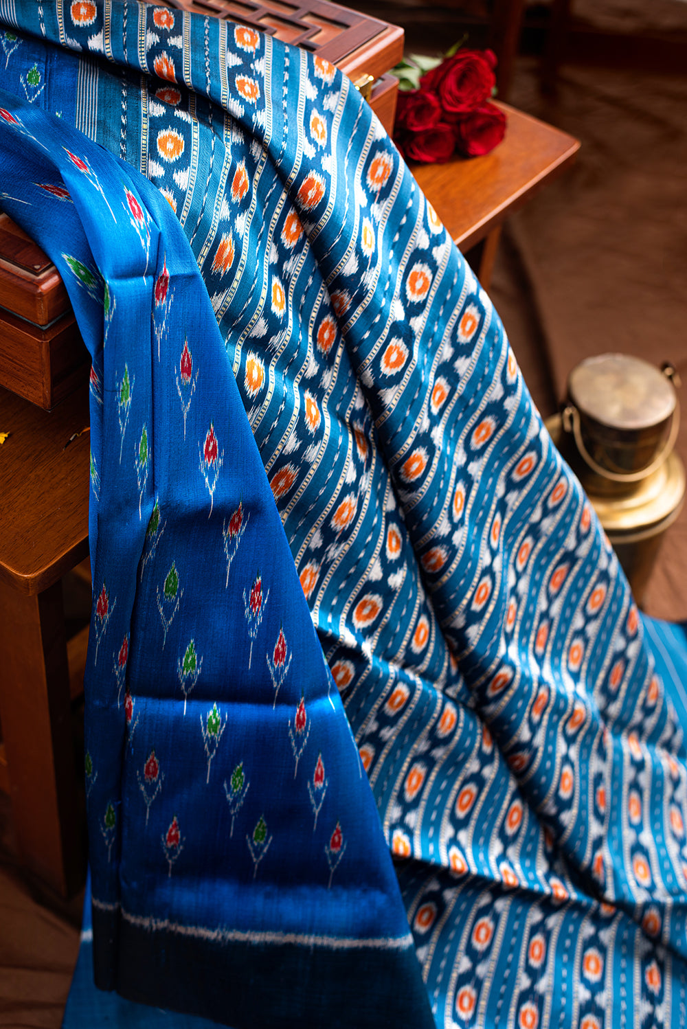 Teal Blue Odisha Silk
