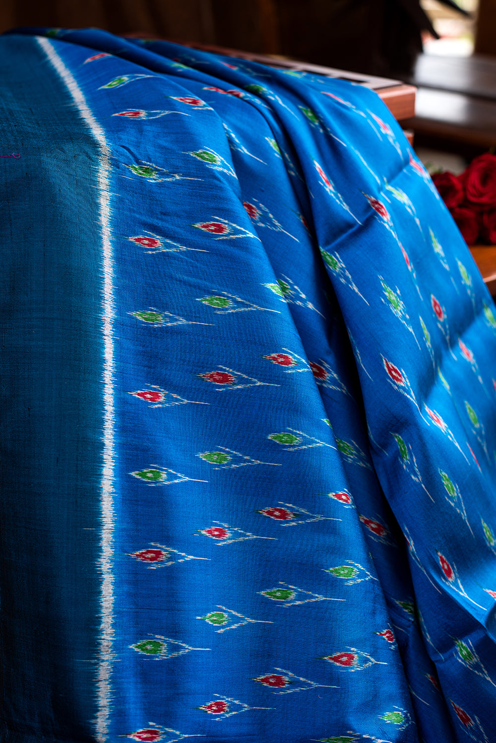Teal Blue Odisha Silk
