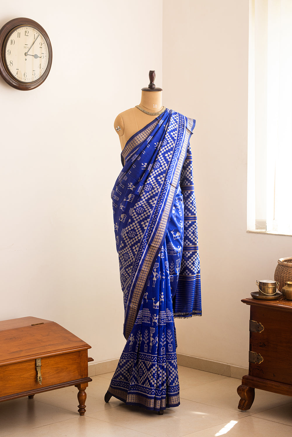 Electric Blue Odisha Silk