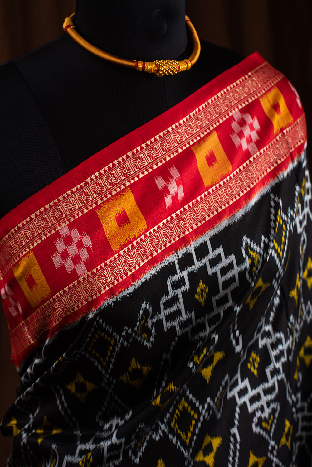 Red & Black Odisha Silk