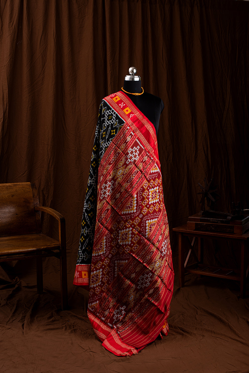 Red & Black Odisha Silk