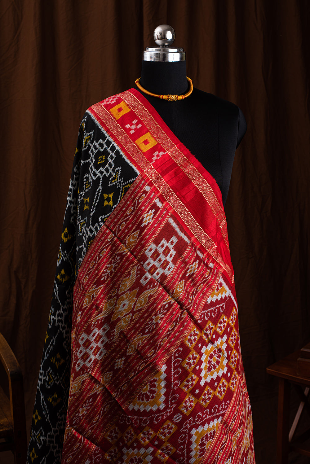 Red & Black Odisha Silk