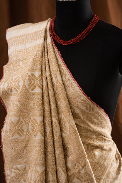 Cream White Assam Eri Silk