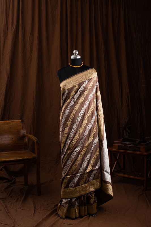 Brown Katan Silk Benarasi
