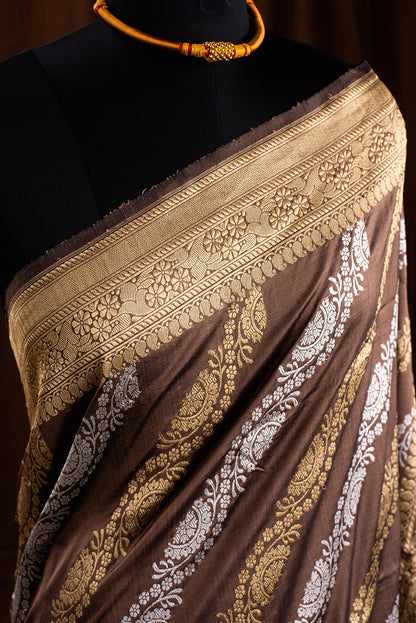Brown Katan Silk Benarasi