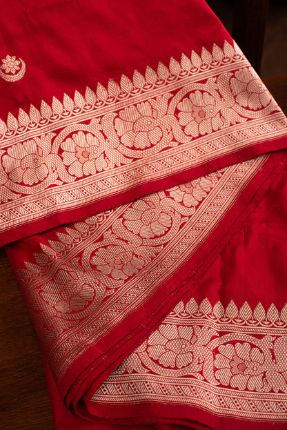 Red Katan Silk Benarasi