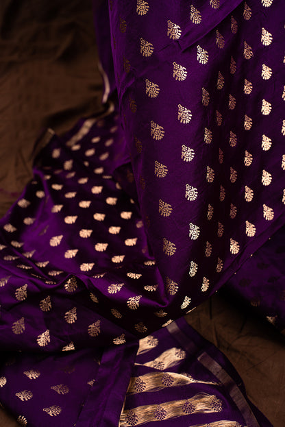 Royal Purple Mashru Silk Benarasi